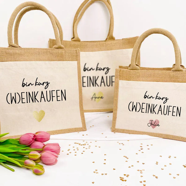 Tasche Weinkaufen Jute/Baumwolle