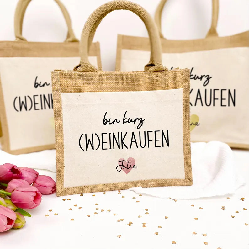 Tasche Weinkaufen Jute/Baumwolle