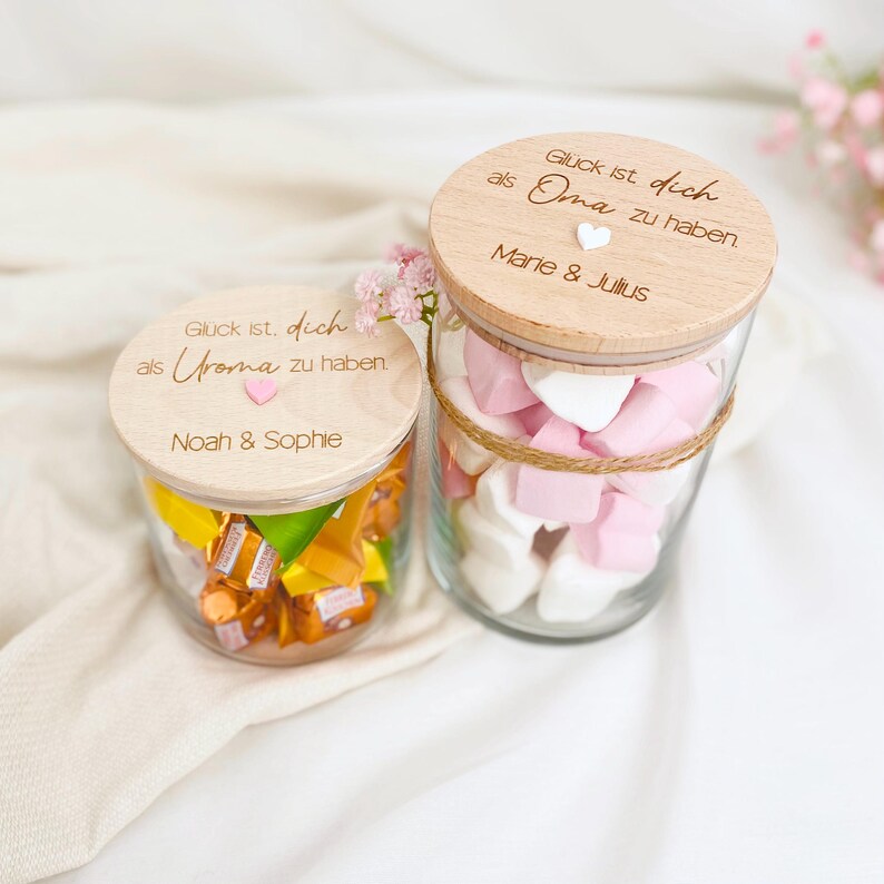 Geschenkglas Glück ist personalisiert