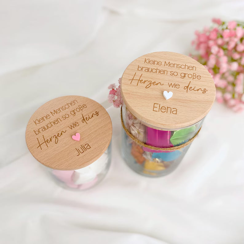 Geschenkglas kleine Menschen große Herzen