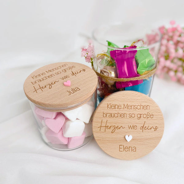 Vorratsglas kleine Menschen große Herzen