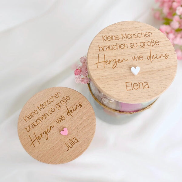 Vorratsglas kleine Menschen große Herzen