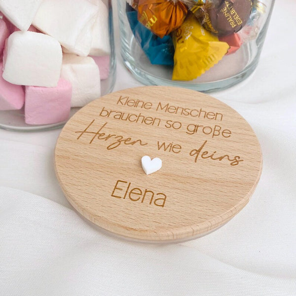 Vorratsglas kleine Menschen große Herzen