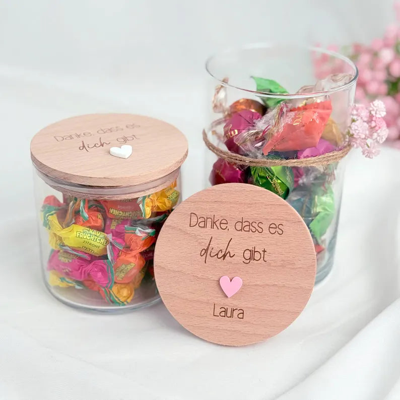Geschenkglas Danke, dass es dich gibt