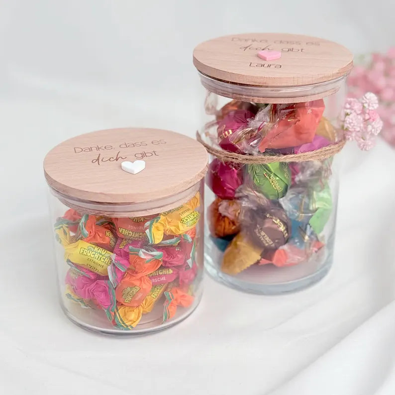 Geschenkglas Danke, dass es dich gibt