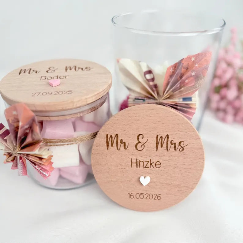 Geschenkglas Mr & Mrs