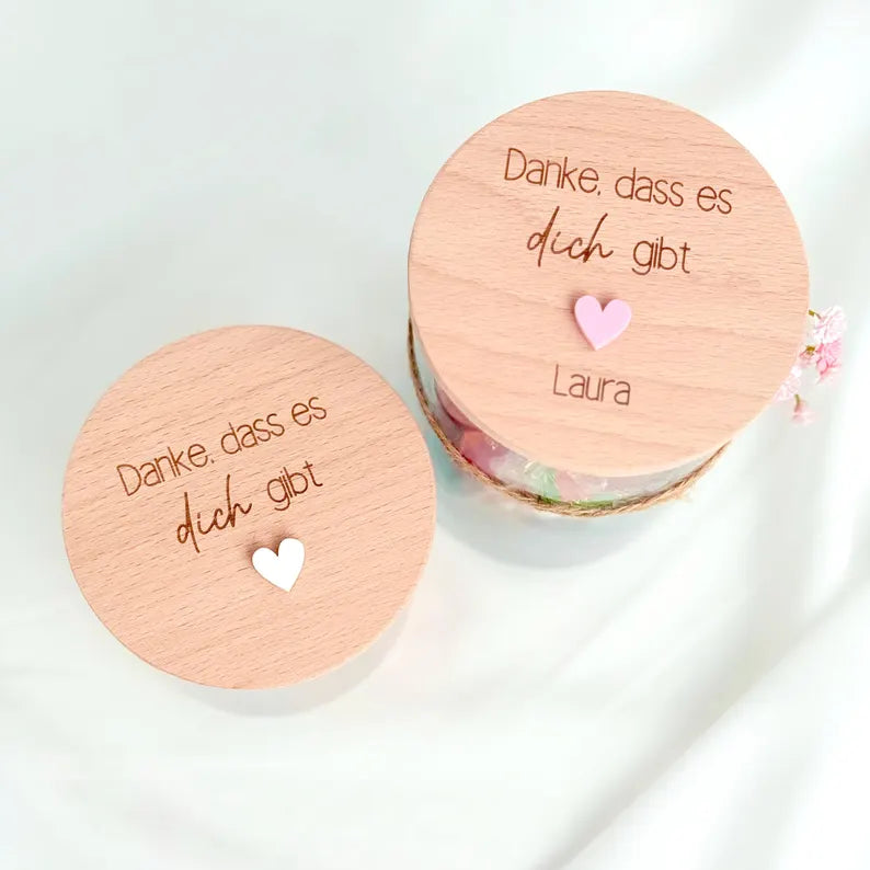 Geschenkglas Danke, dass es dich gibt
