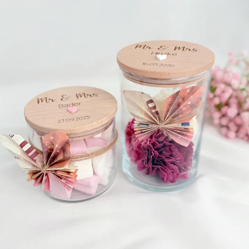 Geschenkglas Mr & Mrs