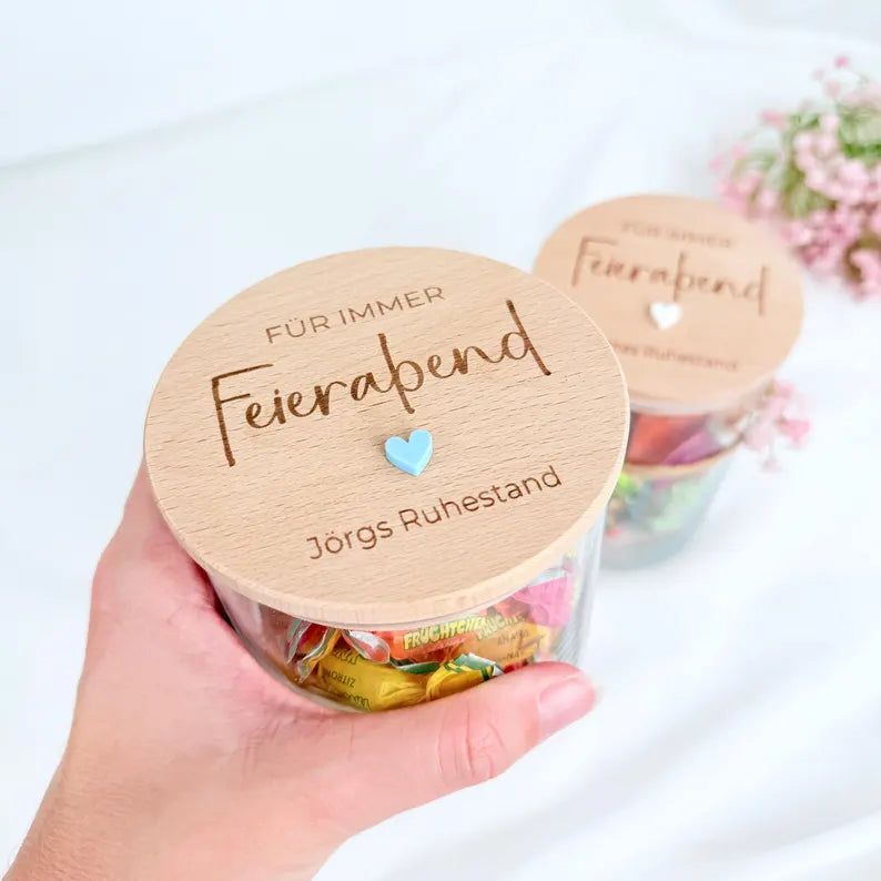 Geschenkglas Für immer Feierabend