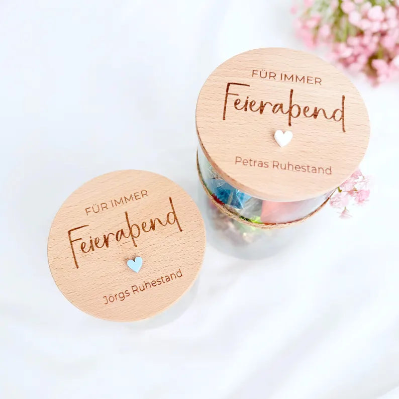 Geschenkglas Für immer Feierabend