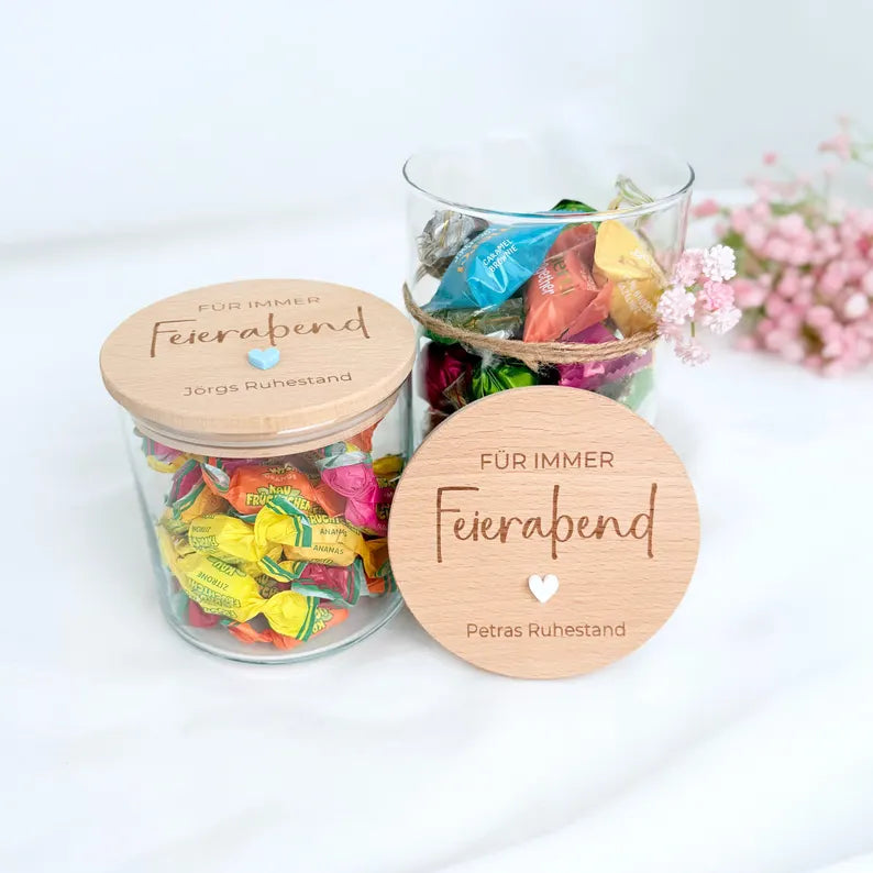 Geschenkglas Für immer Feierabend