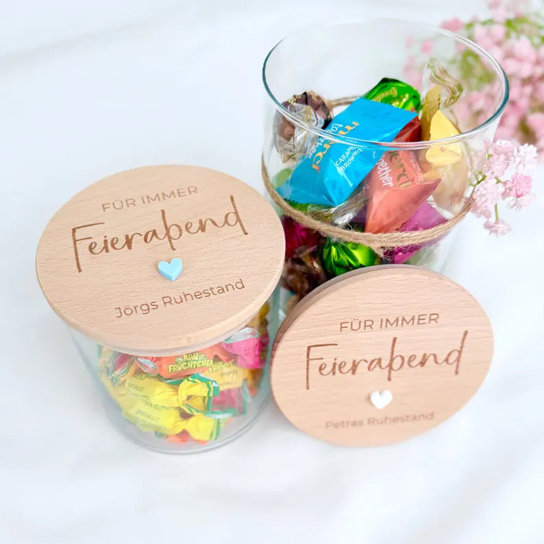 Geschenkglas Für immer Feierabend