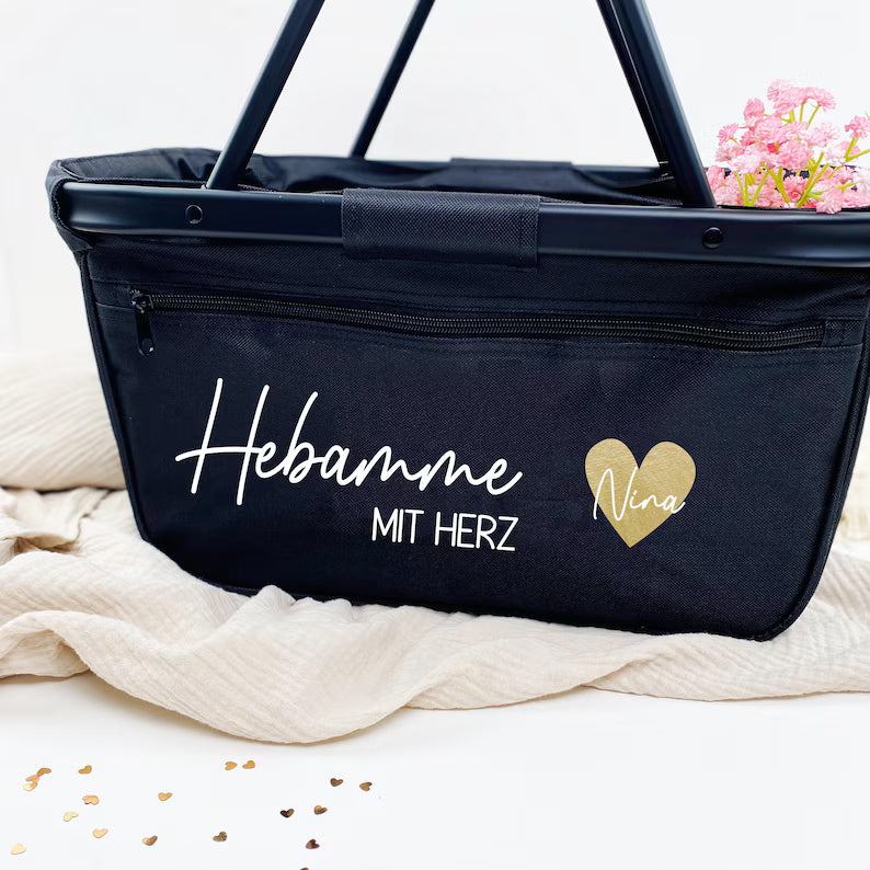 Einkaufskorb Hebamme mit Herz
