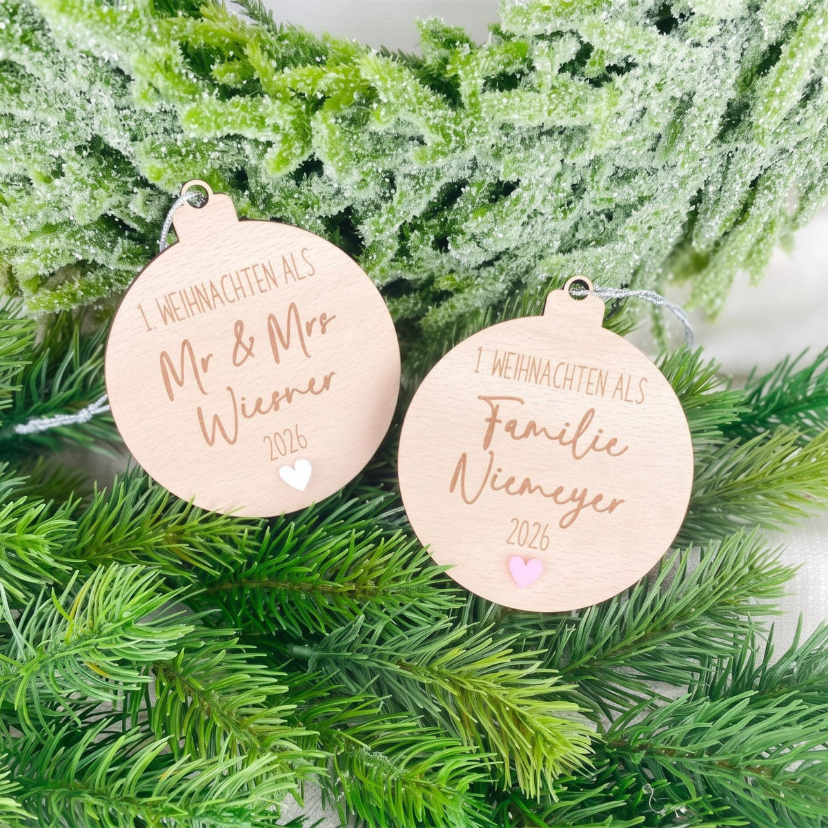 Hochzeitsgeschenk Weihnachtskugel Mr & Mrs