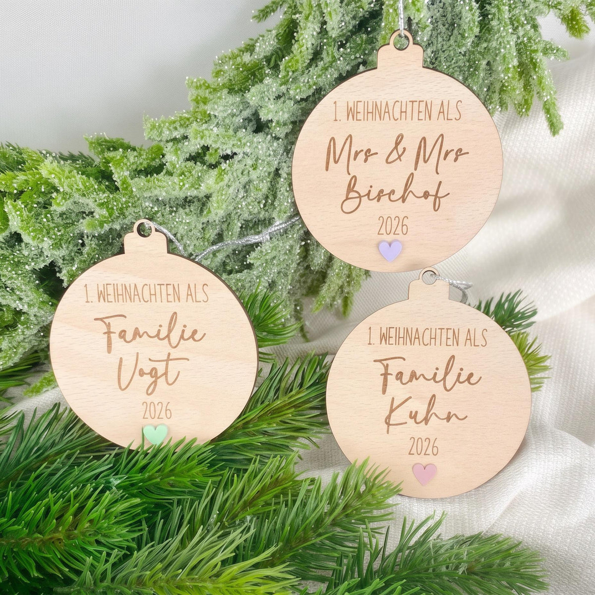 Hochzeitsgeschenk Weihnachtskugel Mr & Mrs