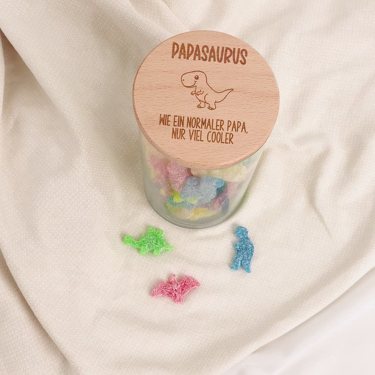 Geschenkglas Papasaurus