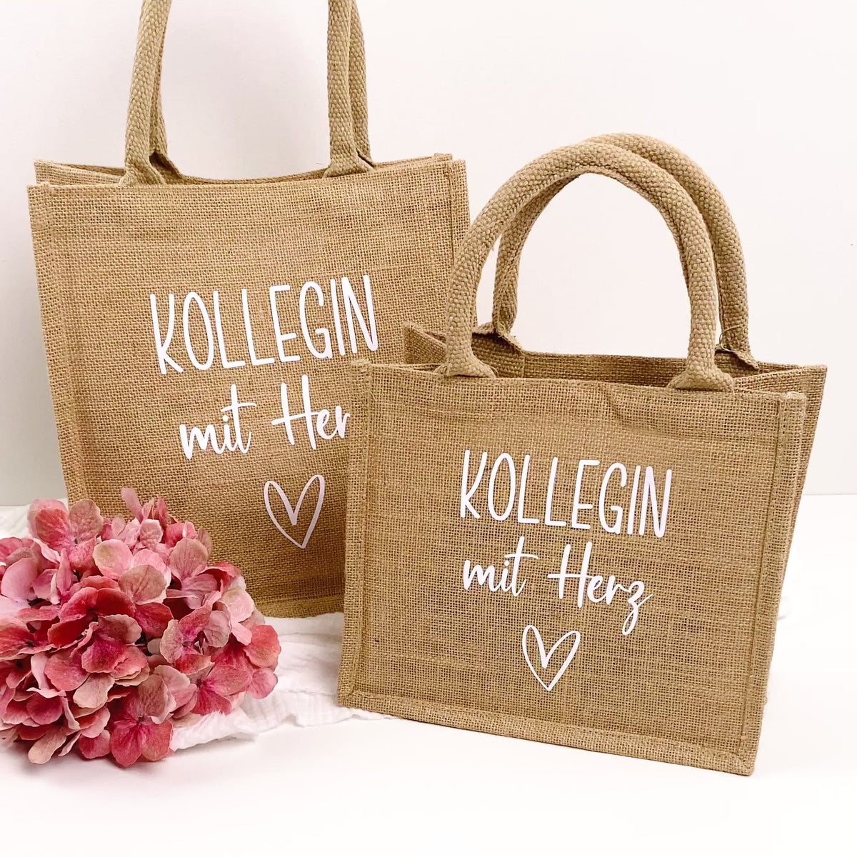 Tasche Kollegin mit Herz Jute