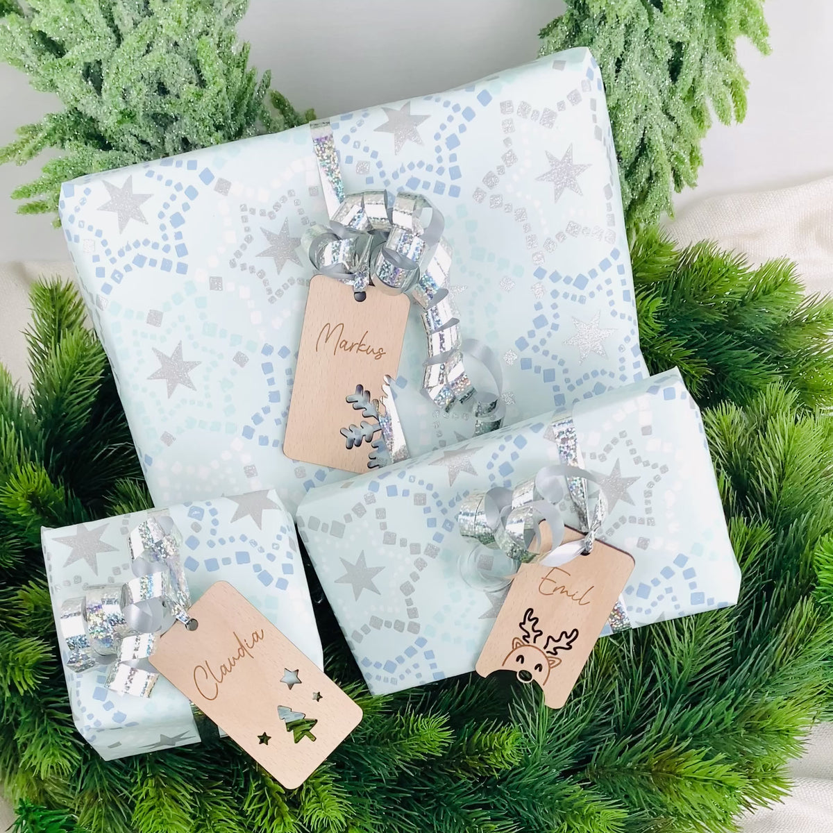Geschenkanhänger Weihnachten verschiedene Motive Holz