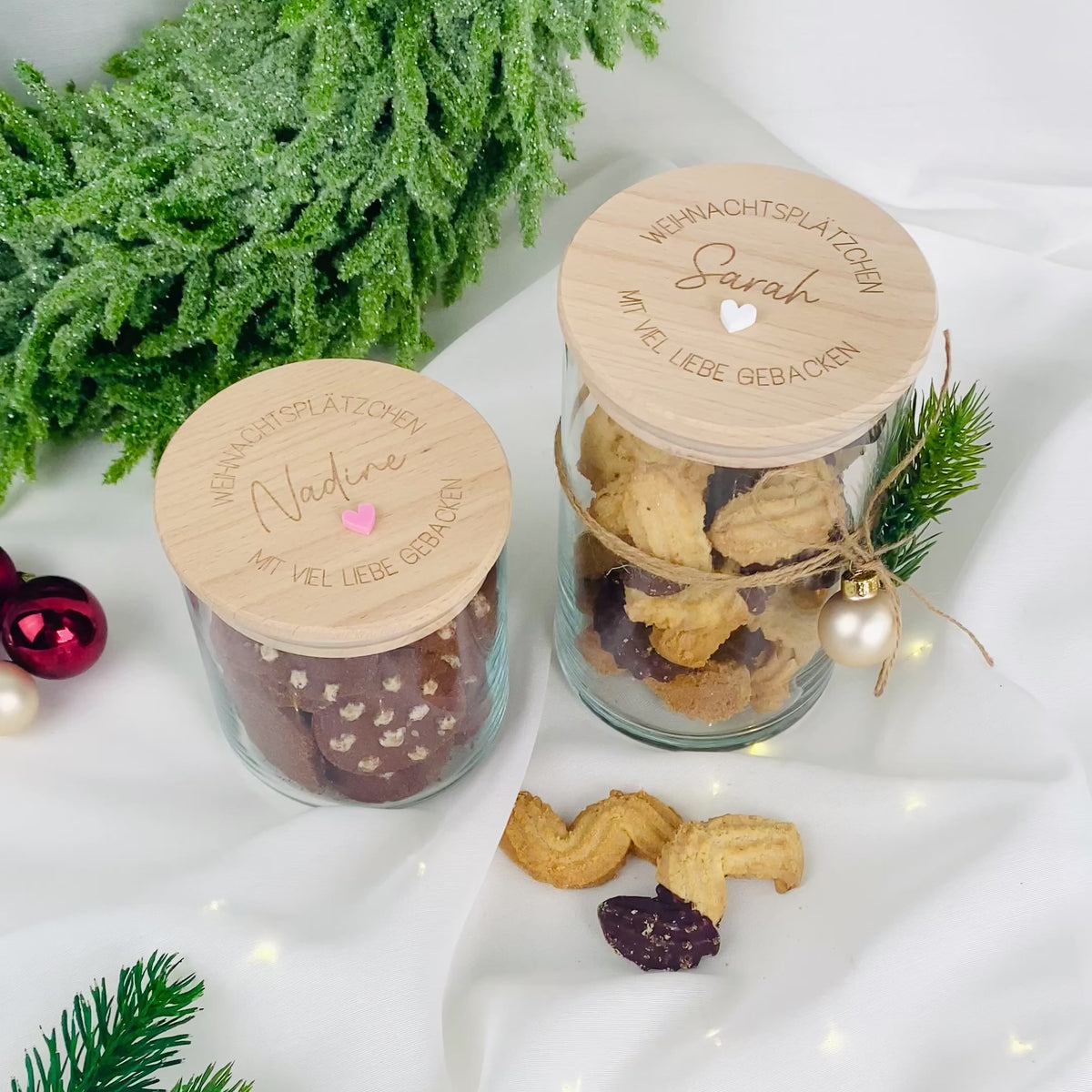 Geschenkglas Weihnachtsplätzchen mit viel Liebe gebacken
