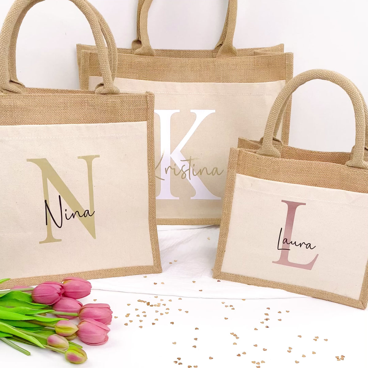 Tasche Initial Jute/Baumwolle