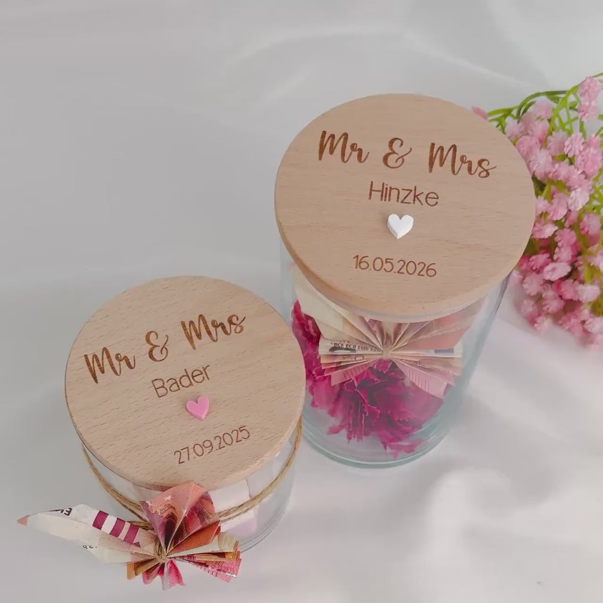 Geschenkglas Mr & Mrs