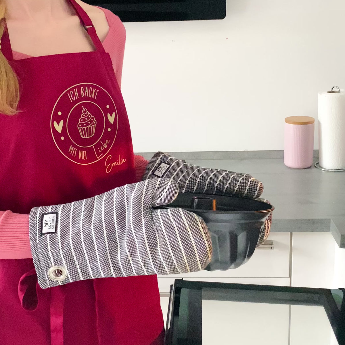 Schürze Damen Ich backe mit viel Liebe