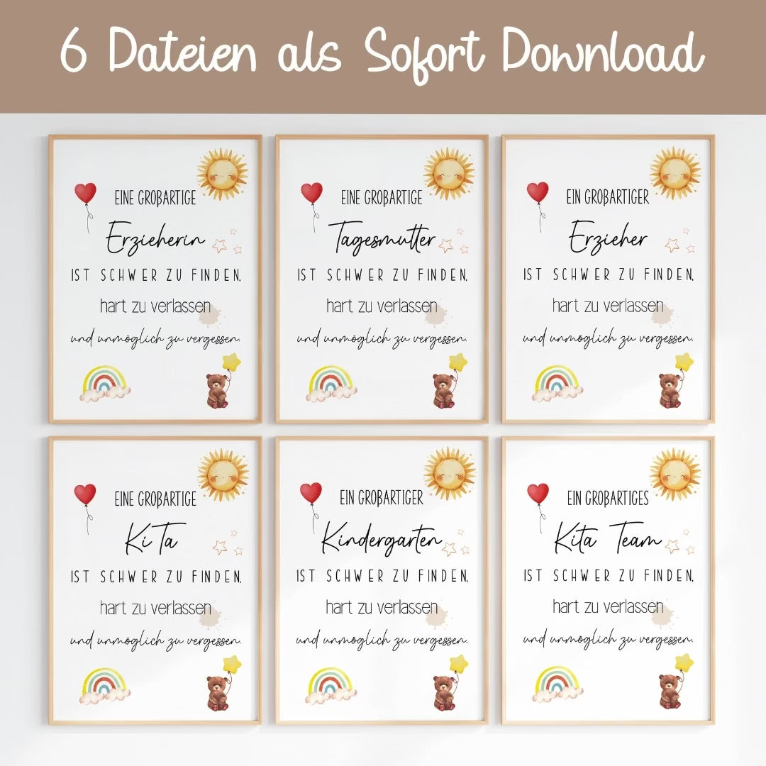 Poster Abschied Kindergarten