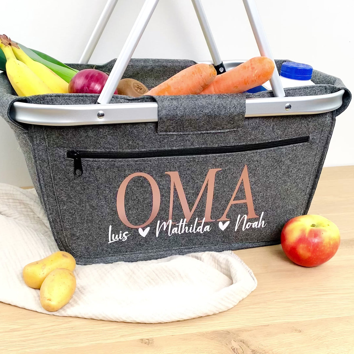 Einkaufskorb Oma / Mama mit Kindernamen
