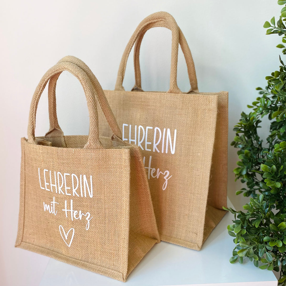 Tasche Lehrerin mit Herz Jute