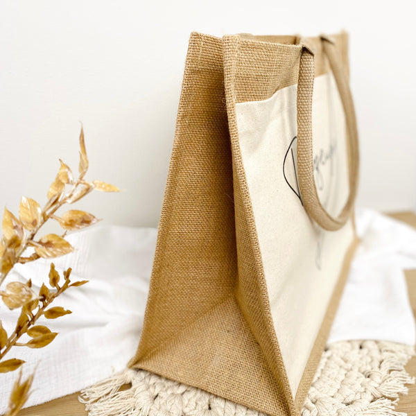 Tasche Braut Trauzeugin Shopper Jute/Baumwolle