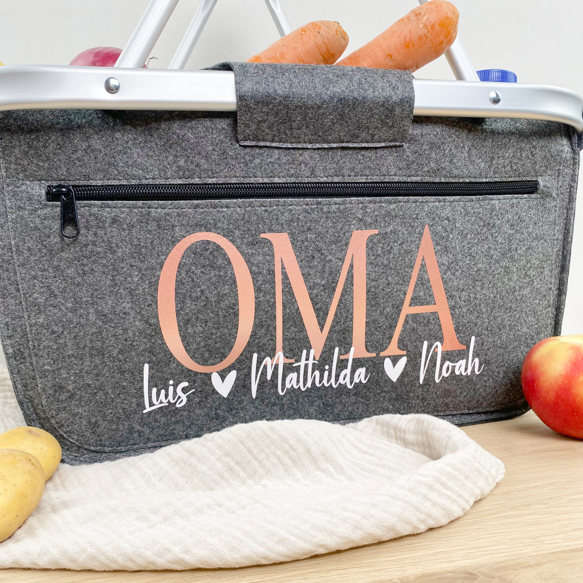 Einkaufskorb Oma / Mama mit Kindernamen