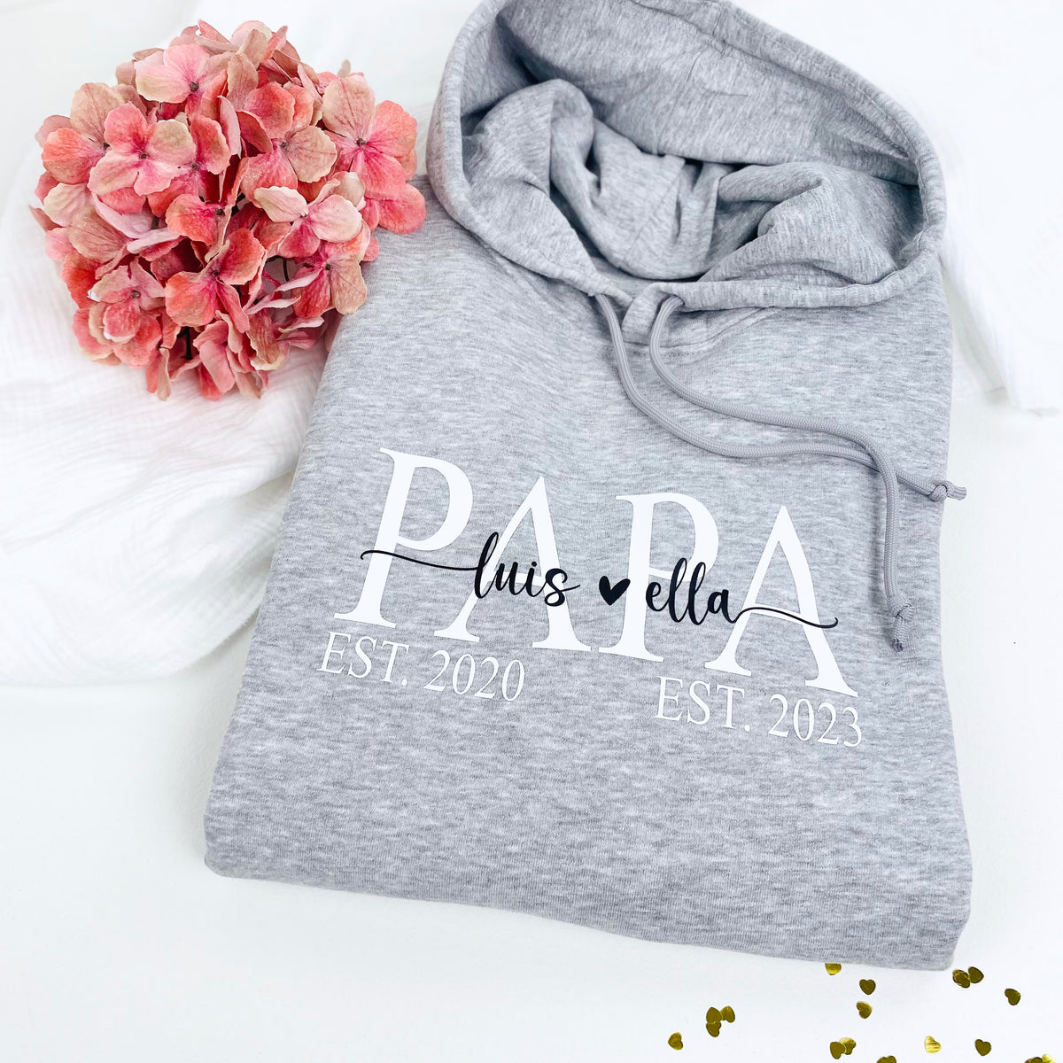 Hoodie Papa mit Namen & Jahreszahl