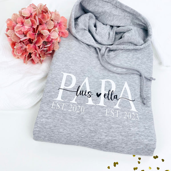 Hoodie Papa mit Namen & Jahreszahl