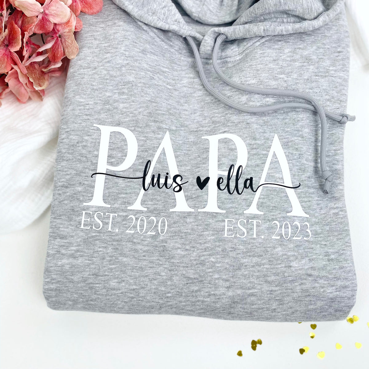 Hoodie Papa mit Namen & Jahreszahl