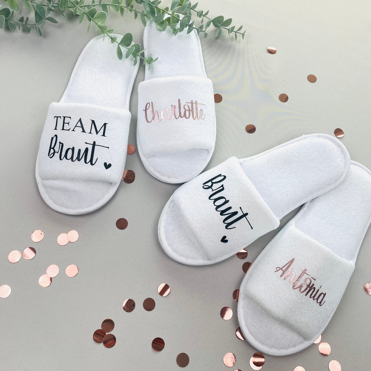 Schlappen Hochzeit oder JGA - Design 1