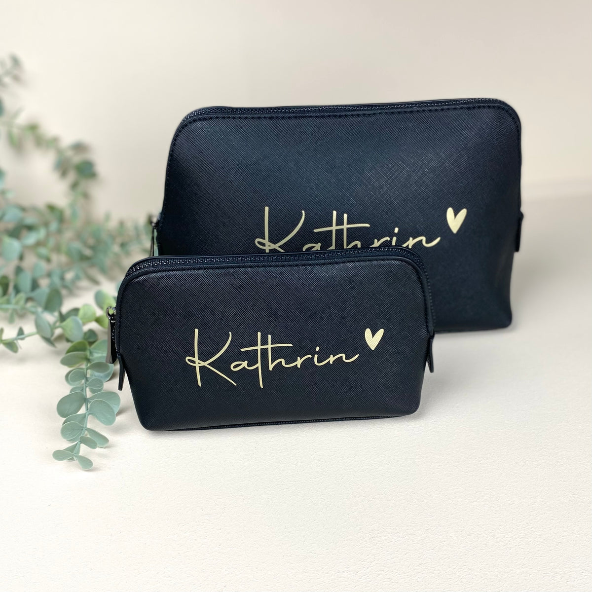 Kosmetiktasche mit Namen Kunstleder