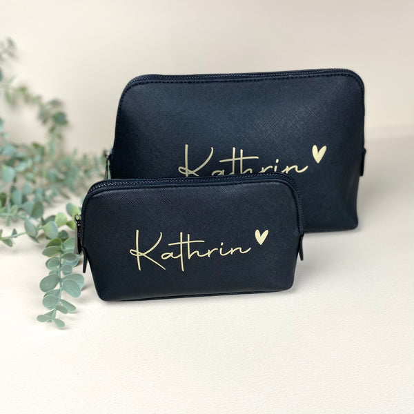 Kosmetiktasche mit Namen Kunstleder