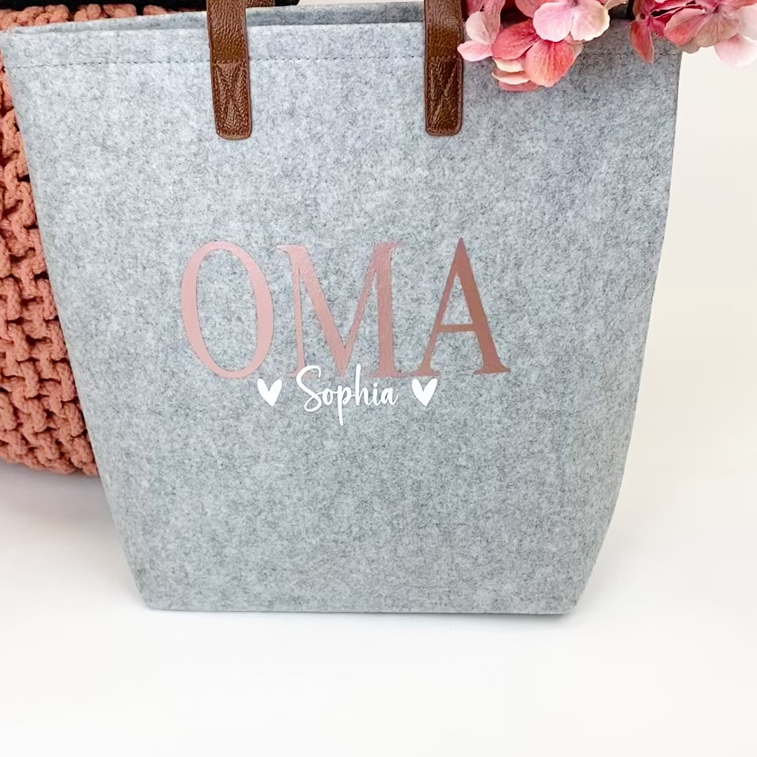 Filztasche Oma / Opa / Mama mit Namen